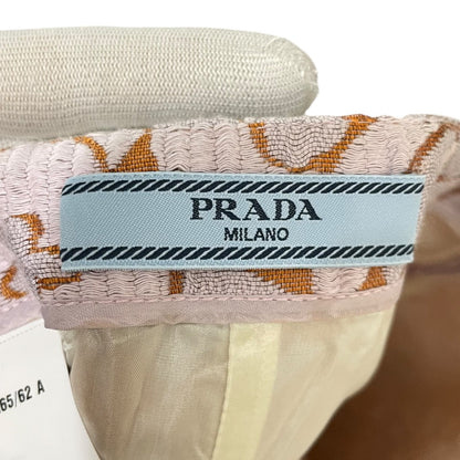 Prada Flower Embroidery Silk Blend Skirt