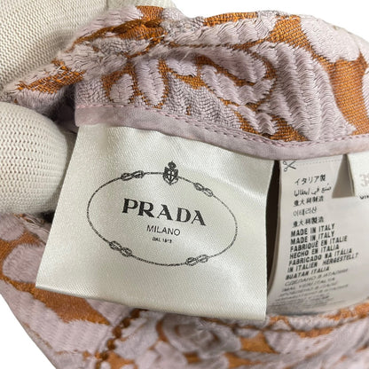 Prada Flower Embroidery Silk Blend Skirt