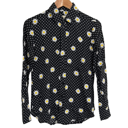 Saint Laurent Paris Flower Dot Long Sleeve Shirt