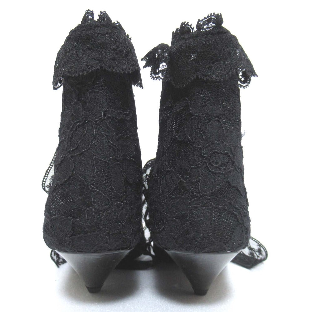 Saint Laurent Paris Flower Embroidery Lace Ankle Boots