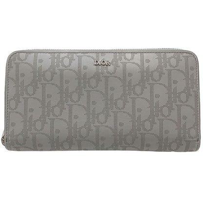 Dior Long Zip Wallet Oblique Grey