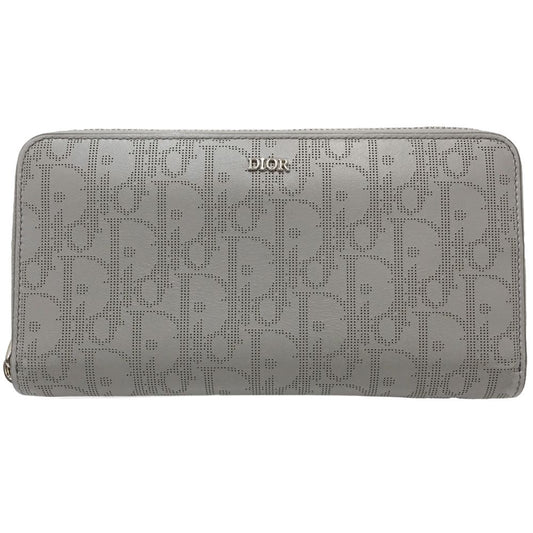 Dior Long Zip Wallet Oblique Grey