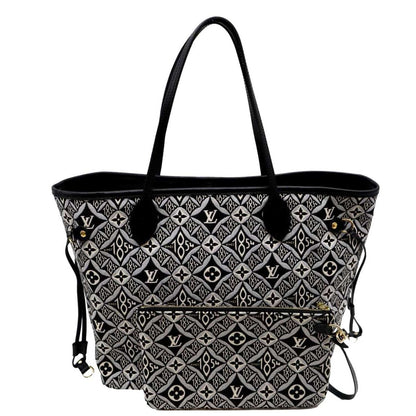 LOUIS VUITTON Since 1854 Neverfull MM Jacquard Shoulder Bag Grey