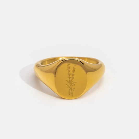 18K Gold Lavender Flower Ring