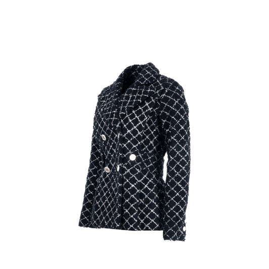 Chanel 19C Size 34 Jacket Cotton Knit Black/White