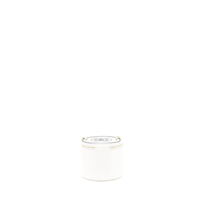 Chanel round vanity with chain white/ black with L