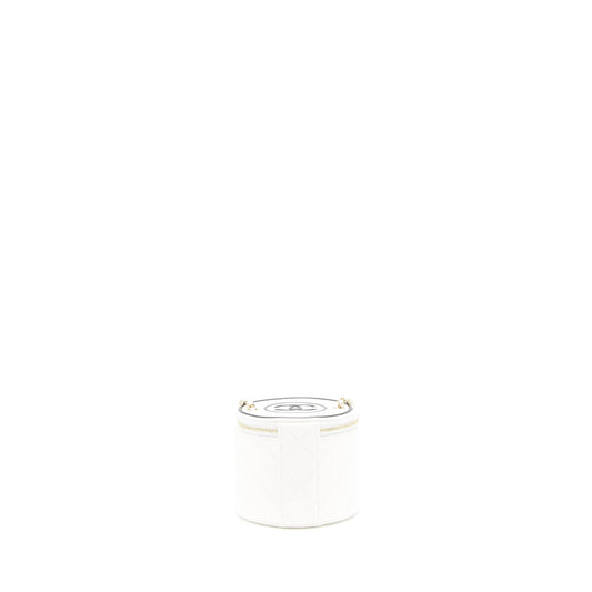 Chanel round vanity with chain white/ black with L