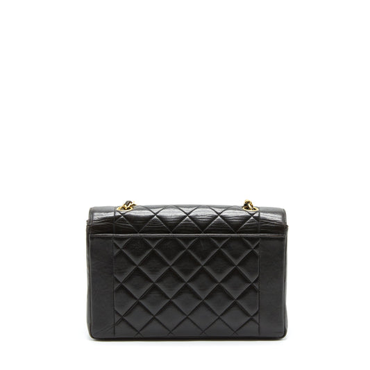 Chanel Vintage Medium Diana Flap Bag Lambskin Black