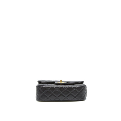Chanel 22S Pearl Crush Mini Rectangular Flap Bag Lambskin Black
