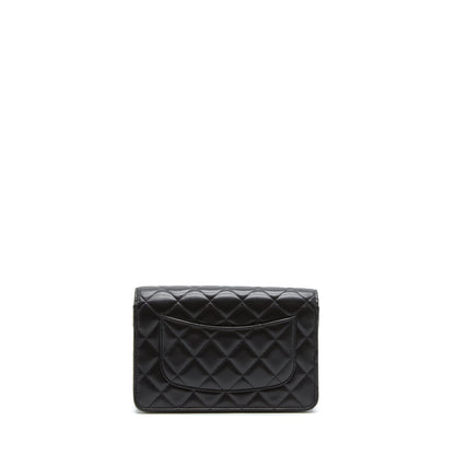 Chanel Pearl Crush Wallet On Chain Lambskin Black