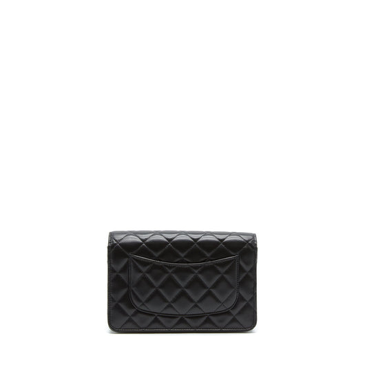 Chanel Pearl Crush Wallet On Chain Lambskin Black