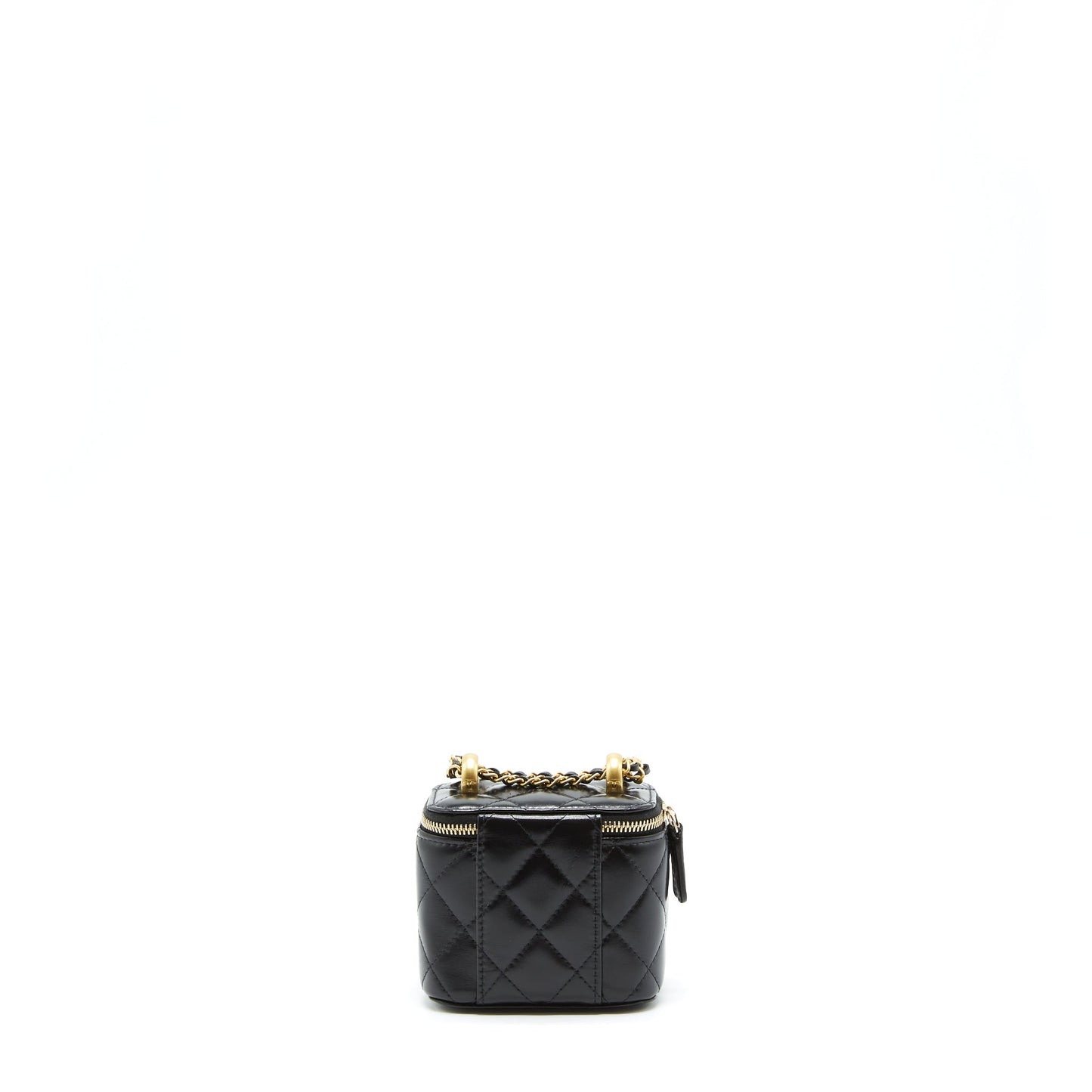 Chanel 21A Gold Crush Mini Vanity Case Calfskin Black Brushed