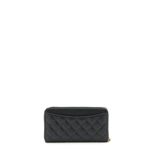 Chanel Zippy Long Wallet Caviar Black