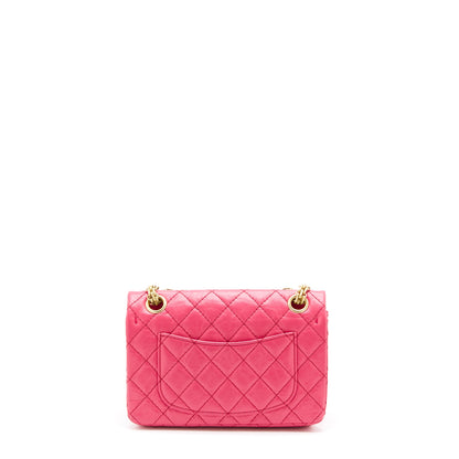 Chanel Mini 2.55 Reissue Flap Bag Aged Calfskin Hot Pink