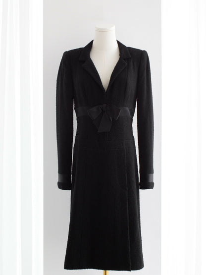 Chanel Haute Couture S/S 2001 LBD Black Bow Mini Dress