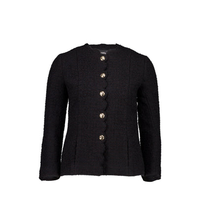 Chanel 20k Size 34 Jacket Wool/Silk Black