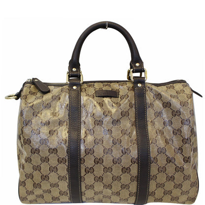 GUCCI Crystal Coated GG Guccissima Boston Bag 265697 Beige