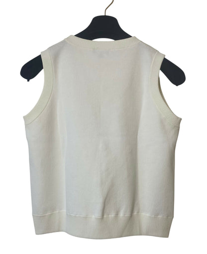 CHANEL 18P WATER DROP EMBELLISHED COTTON BLOUSE TOP FR 38