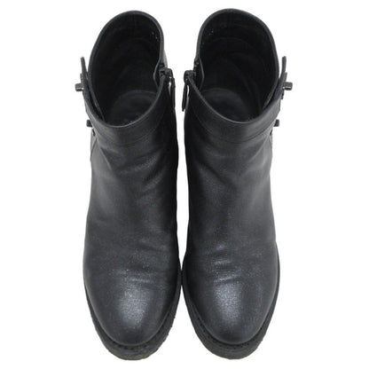 Chanel Coco Mark Turnlock Leather Short Boots