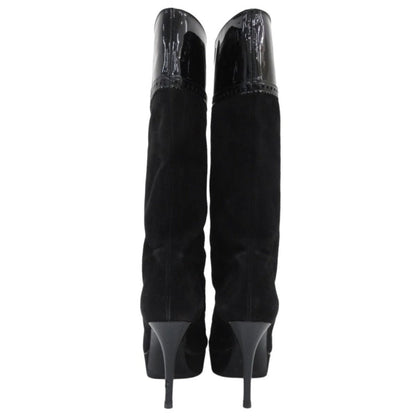 Yves Saint Laurent Suede Enamel Long Boots