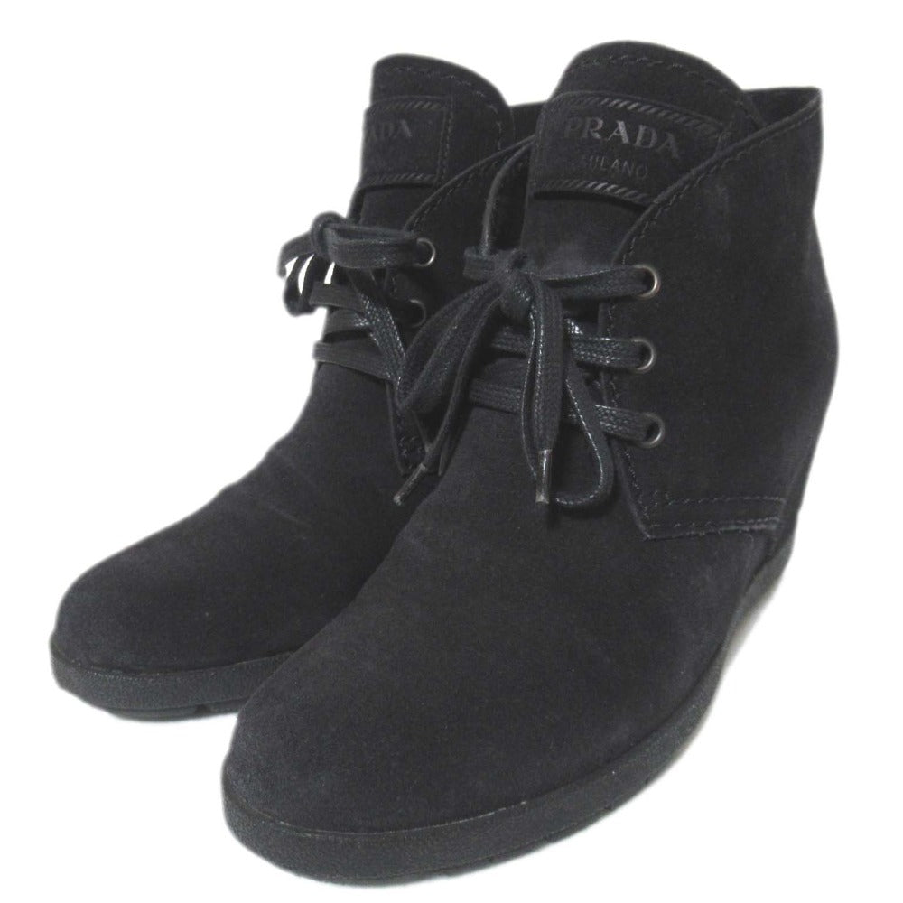 Prada Sport Suede Wedge Ankle Boots