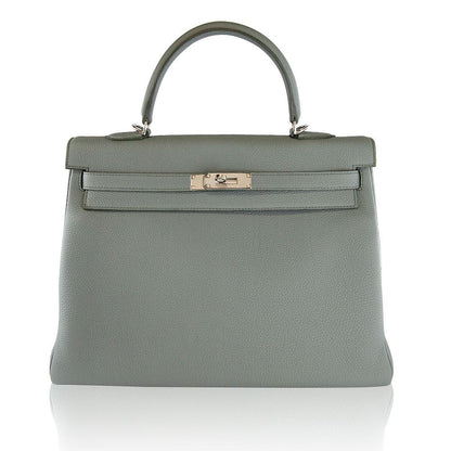 Hermes Kelly 25 Retourne Veau Togo Vert Amande Palladium Hardware