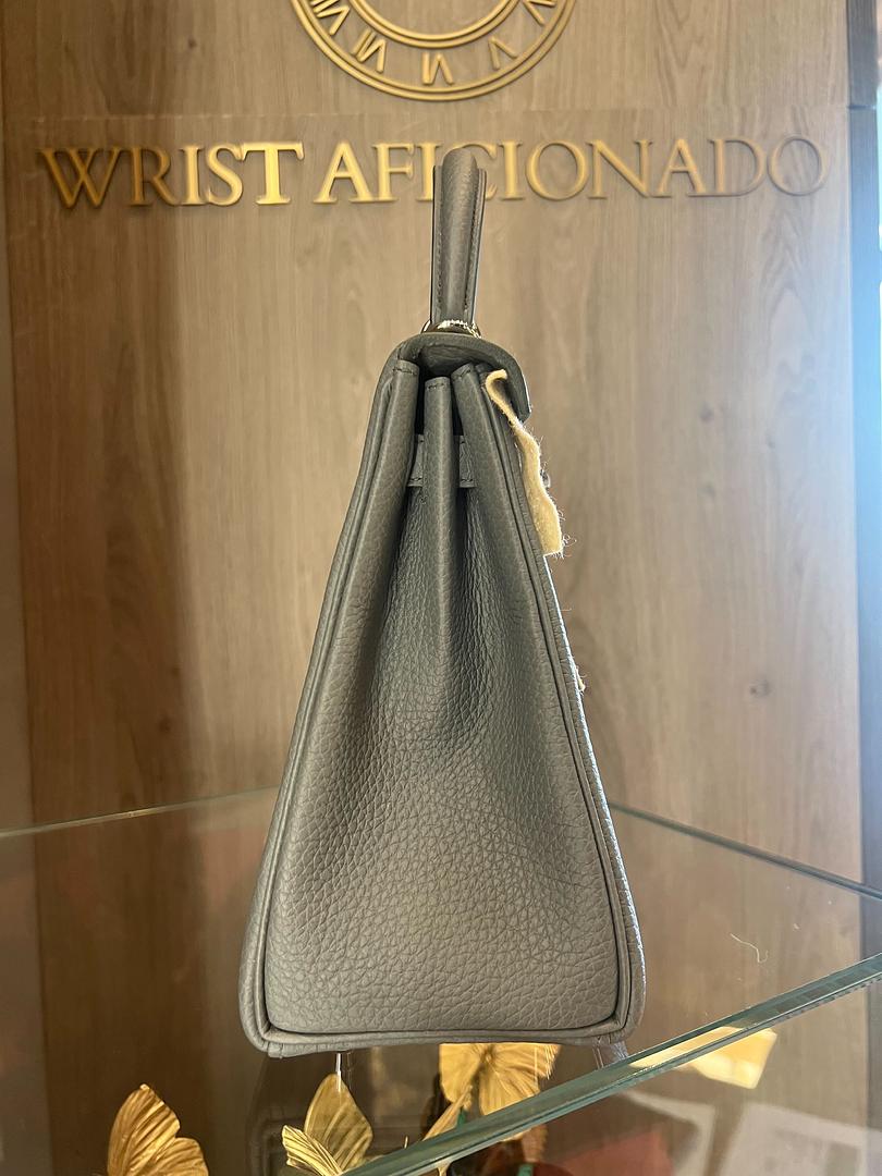 Hermes Kelly 25 Retourne Veau Togo Vert Amande Palladium Hardware