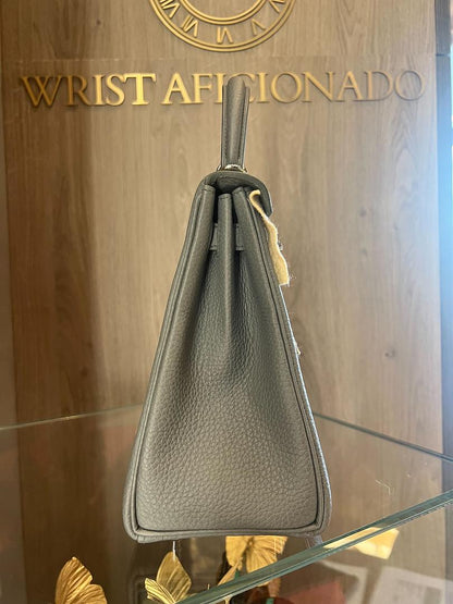 Hermes Kelly 25 Retourne Veau Togo Vert Amande Palladium Hardware
