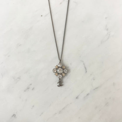 Chanel Crystal CC Logo Pendant Necklace Costume Jewellery