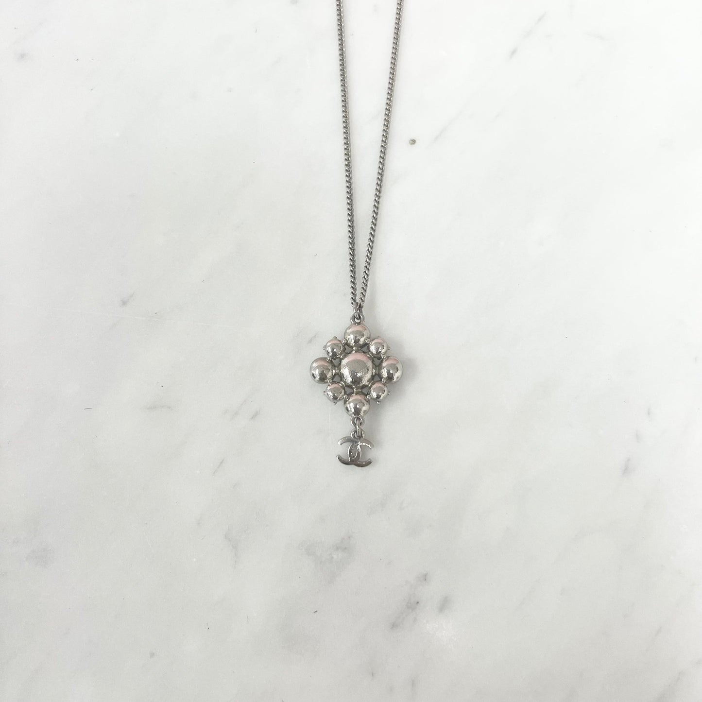 Chanel Crystal CC Logo Pendant Necklace Costume Jewellery