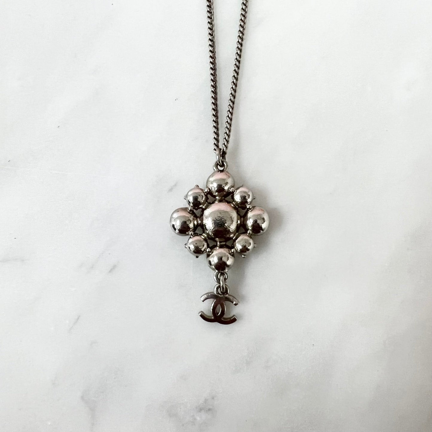 Chanel Crystal CC Logo Pendant Necklace Costume Jewellery