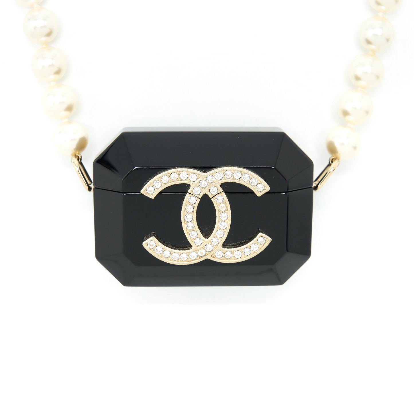 Chanel AirPods Case With Pearl Chain Black L
