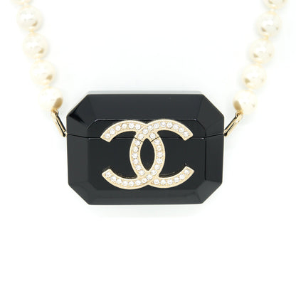 Chanel AirPods Case With Pearl Chain Black L
