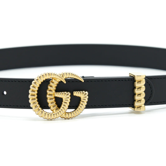 Gucci Size 70 Leather Belt With Torchon Double G Buckle