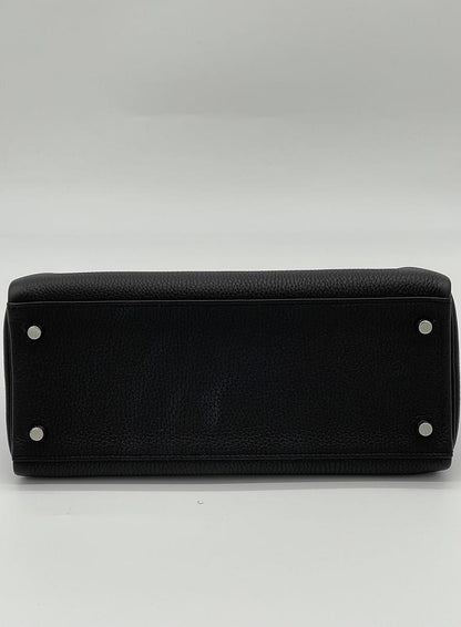 Hermes Kelly 28 Retourne Togo Noir Palladium Hardware