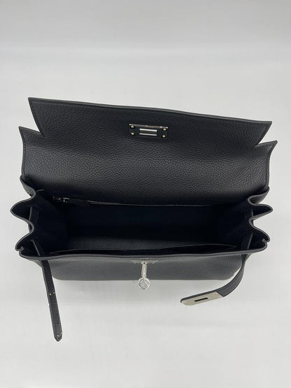 Hermes Kelly 28 Retourne Togo Noir Palladium Hardware