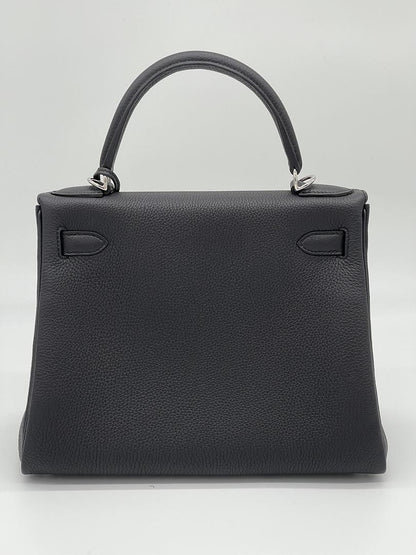 Hermes Kelly 28 Retourne Togo Noir Palladium Hardware