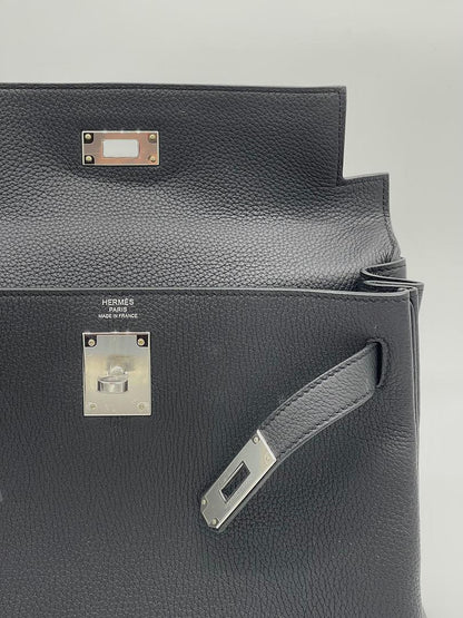 Hermes Kelly 28 Retourne Togo Noir Palladium Hardware
