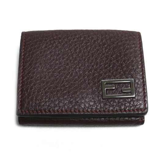 Fendi FF Logo Calfskin Compact Wallet