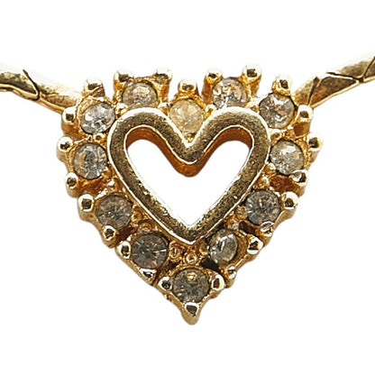 Dior Heart Motif Rhinestone Necklace