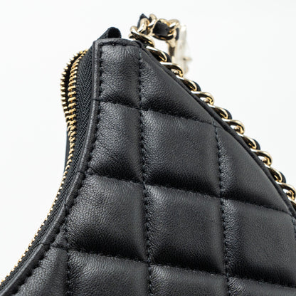 Chanel Small Moon Hobo Bag Lambskin Black L (Microchip)