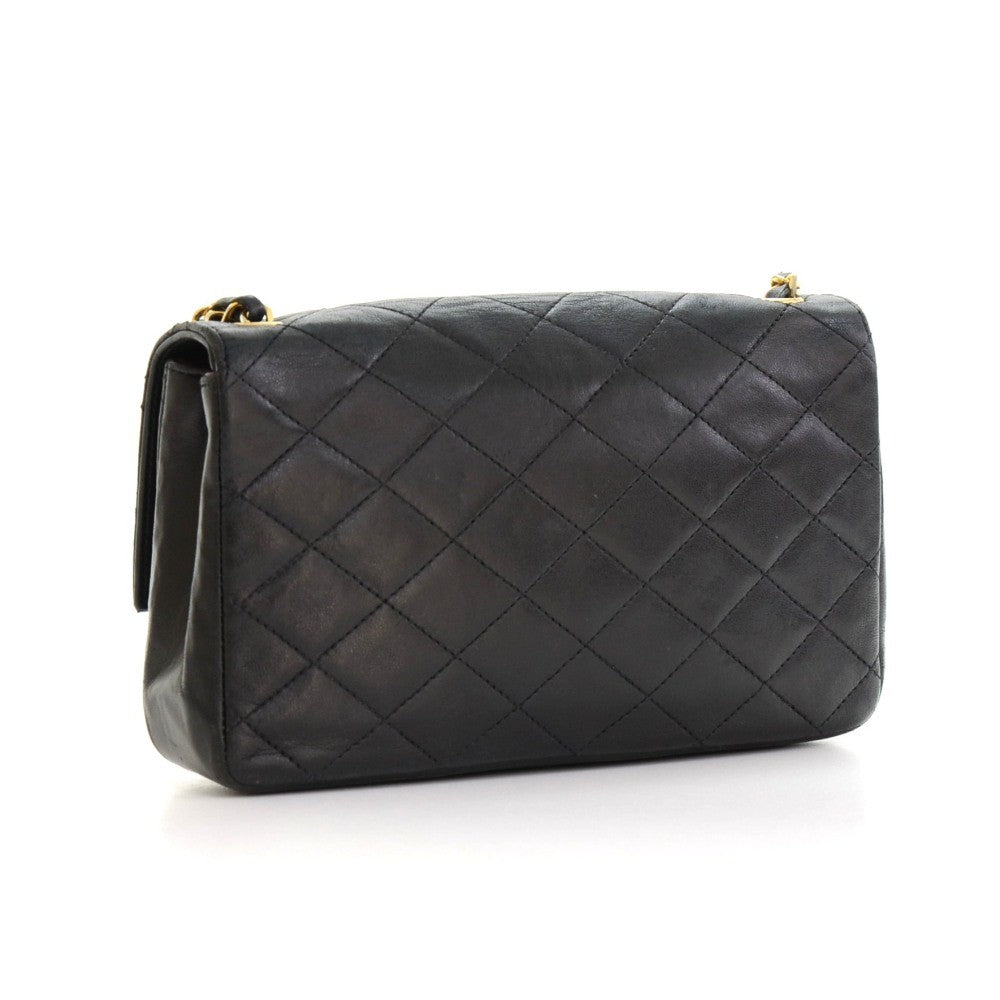 Chanel Single Flap Quilted Lambskin Leather Shoulder Bag