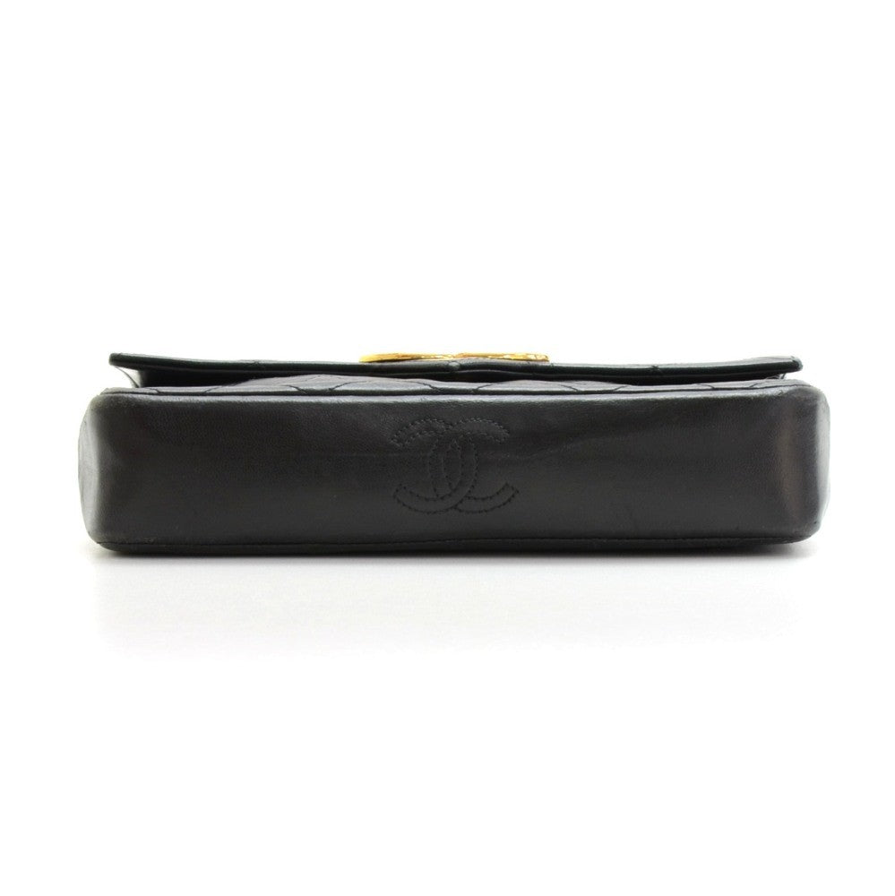Chanel Single Flap Quilted Lambskin Leather Shoulder Bag