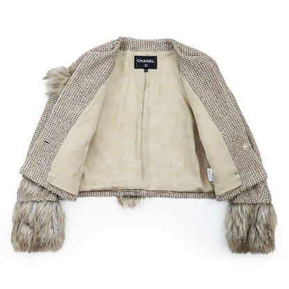 Chanel Tweed Collarless Jacket Gold