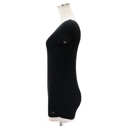 Chanel Short Sleeve Top Black Cotton Blend