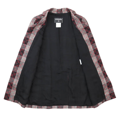 Chanel Jacket P33303 Burgundy Black 36