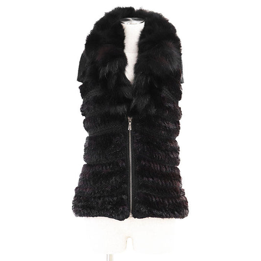 Yves Saint Laurent rive gauche Fox Mink Wool Knit Vest