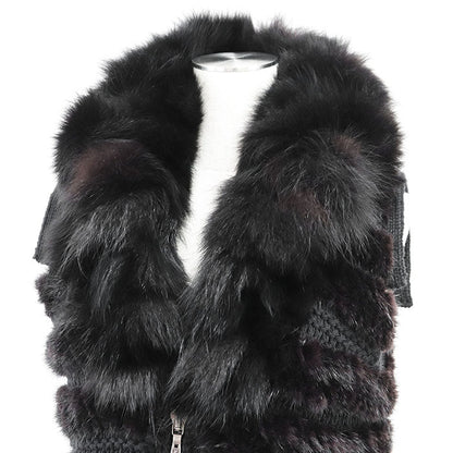 Yves Saint Laurent rive gauche Fox Mink Wool Knit Vest