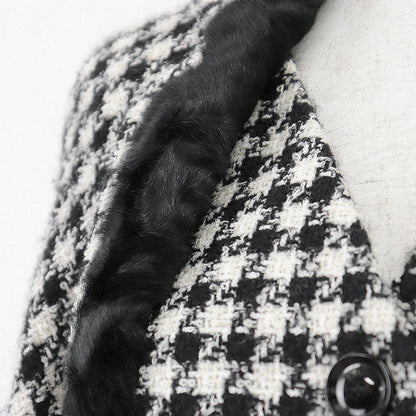 Christian Dior BOUTIQUE Wool Blend Houndstooth Tweed Jacket