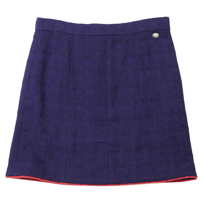 Chanel P51808 Tweed Gripoix COCO Mark Charm Wool Skirt